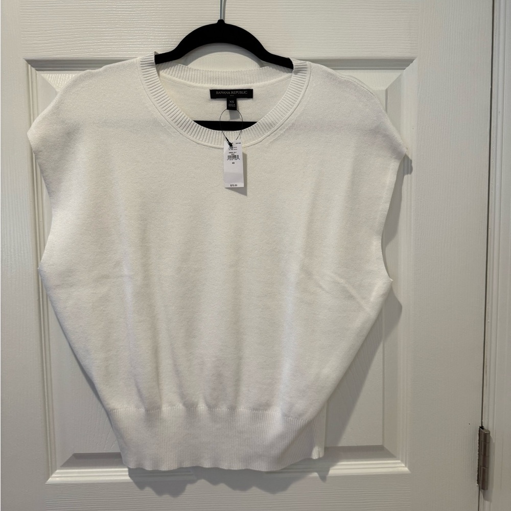 Banana Republic White Dolman Short Sleeve Sweater